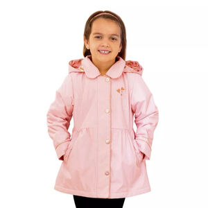 London Fog Kids Girls 4T Pink Midweight Hooded with Pockets Fleece Lined Jacket